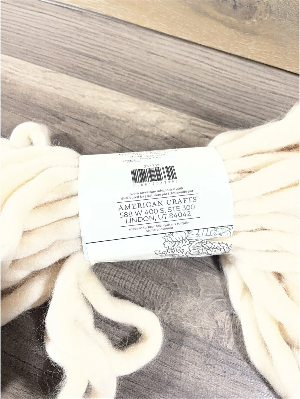 Extra Chunky Wool YARN Hook Nook GINORMOUS Natural State Of Mind 7oz 32.8 yard